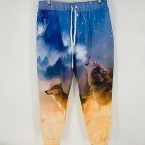 Wolf Print Photorealistic Joggers - EXCELLENT condition